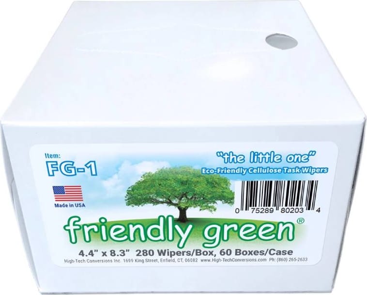 High-Tech Conversions FG-1 - Friendly Green 'The Little One' Delicate Task Wiper, 4.4' x 8.3', Cellulose Material