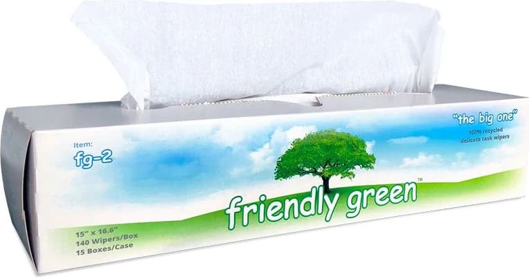High-Tech Conversions FG-2 - Friendly Green 'The Big One' Delicate Task Wiper, 15' x 16.6', Cellulose Material