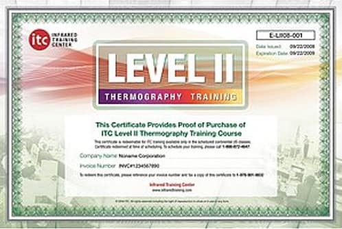 FLIR ITC Level II ITC Level II Certification Training per attendee