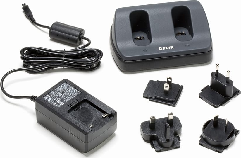 FLIR T198125 Stand-alone 2-bay Battery Charger with Power Supply for Exx Cameras