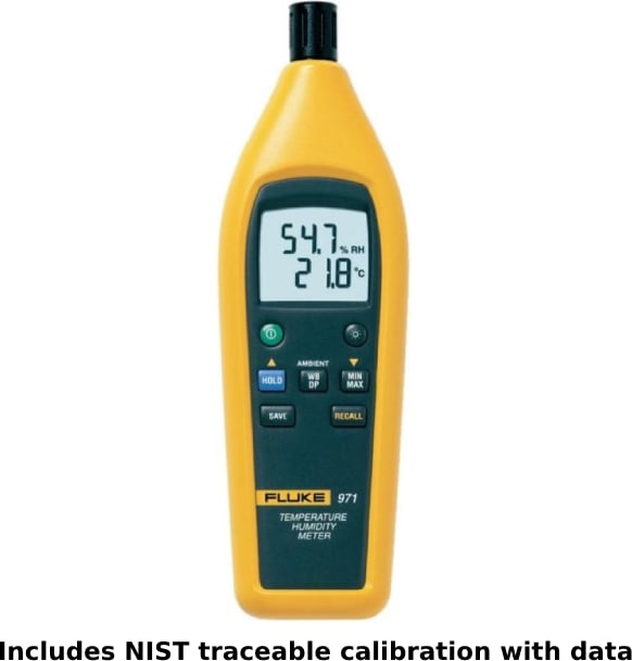 Fluke 971 CAL - Temperature/Humidity Meter (Includes NIST Traceable Calibration with Data)