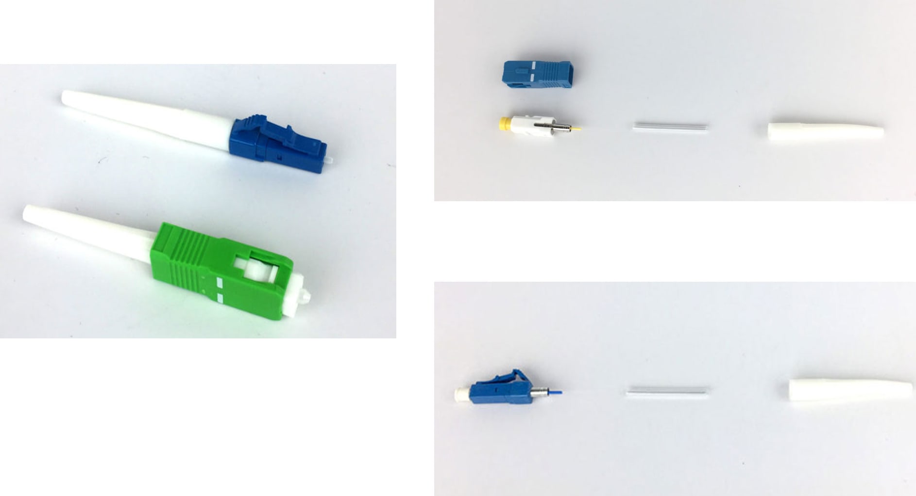 Fiberfox FOX-FCA-SM-09-10 - Splice-on Connector, 900 um, Green Housing, White Boot