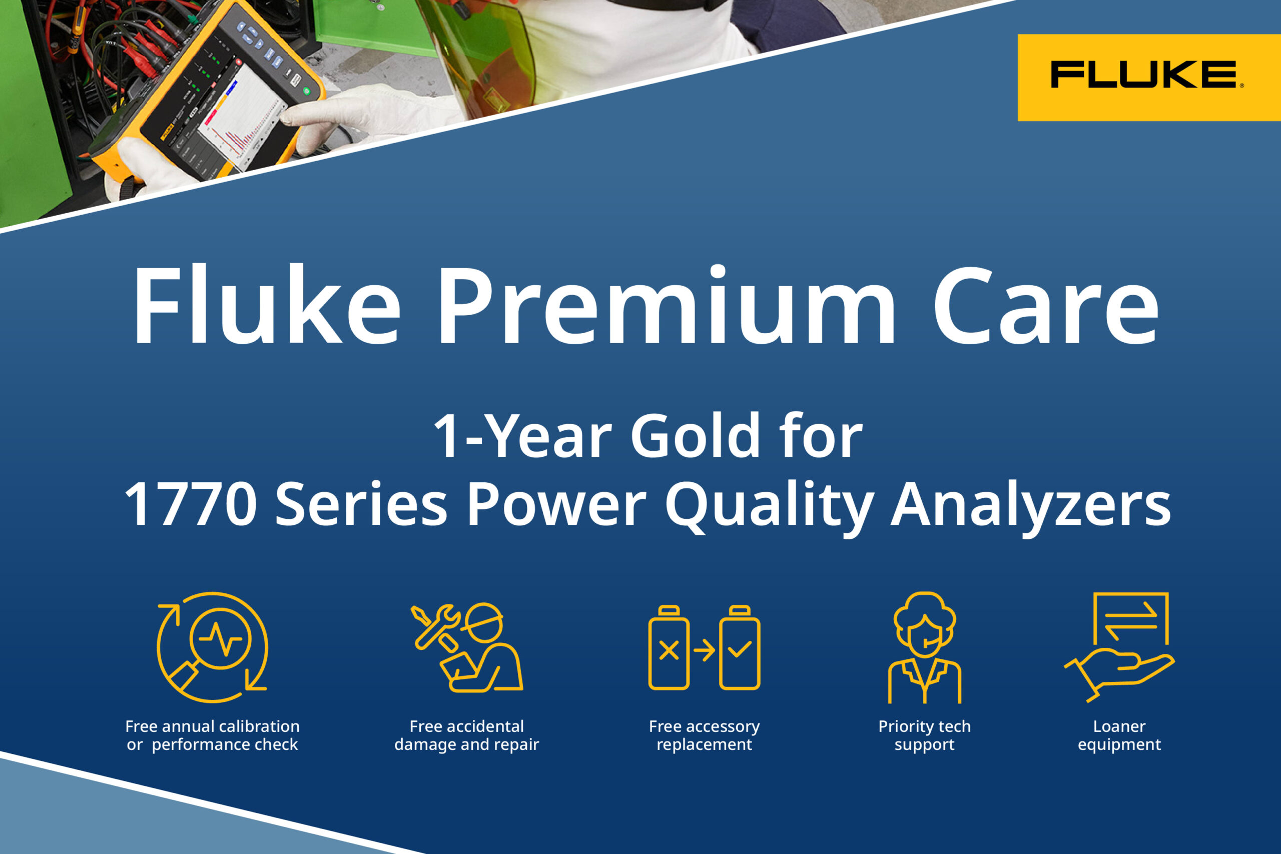 Fluke FPC1G-FPQ170-1 - Fluke Premium Care Gold, 1 Year, For 177X Series PQ
