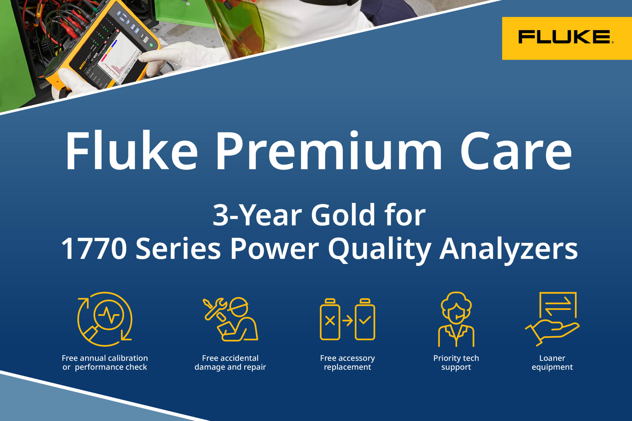 Fluke FPC3G-FPQ170-1 - Fluke Premium Care Gold, 3 Years, For 177X Series PQ