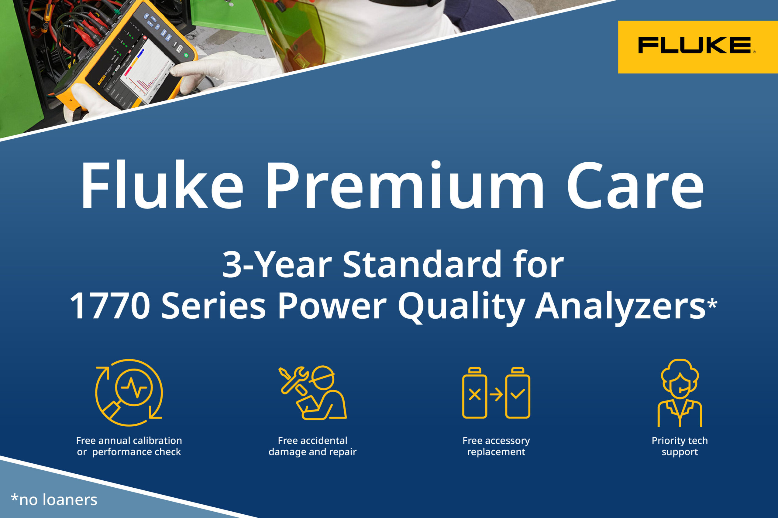 Fluke FPC3S-FPQ170-1 - Fluke Premium Care, 3 Years, No Loaners, For 177X Series PQ