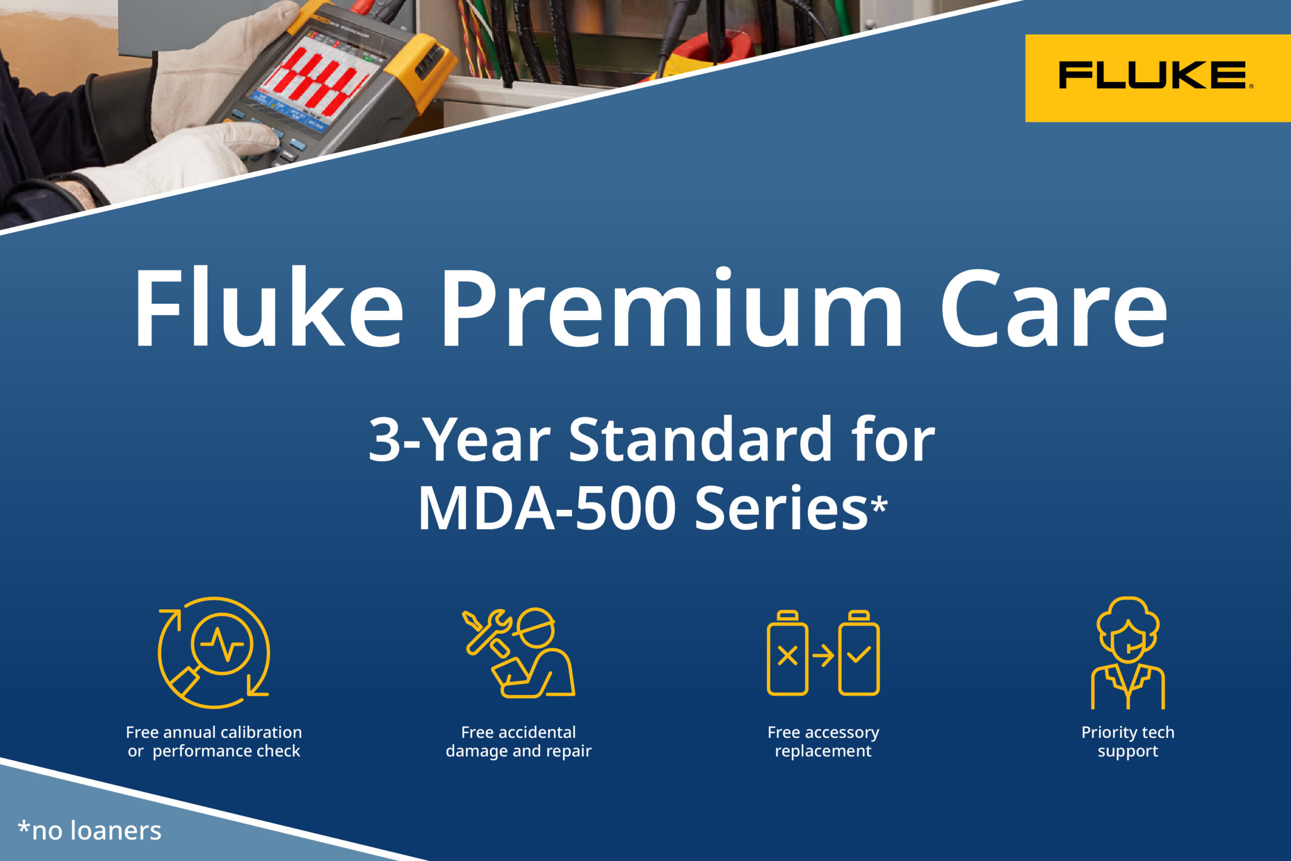 Fluke FPC3S-MDA-500-1 - Fluke Premium Care, 3 Years, No Loaners, For MDA-500 Series