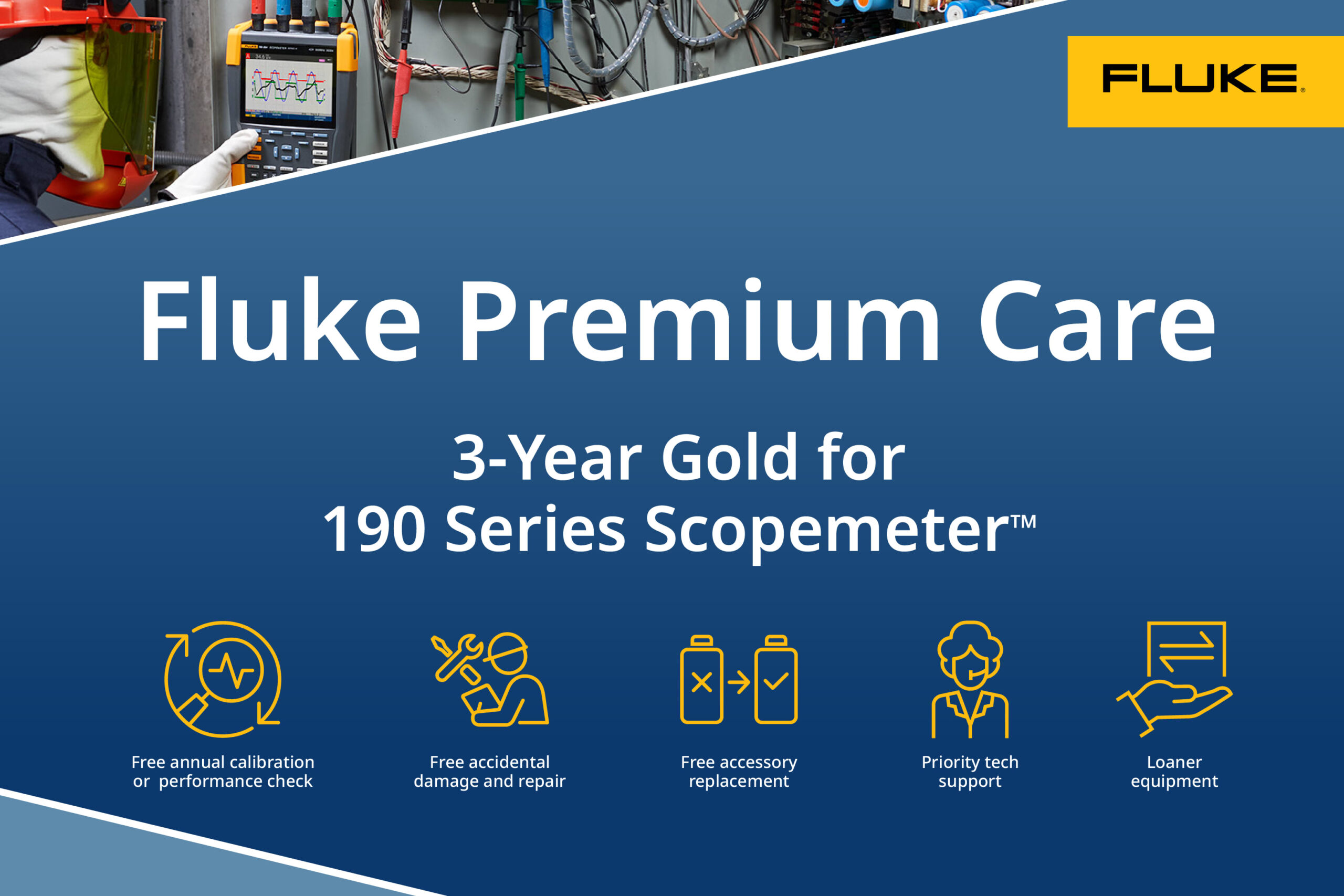 Fluke FPC3S-SCM190-1 - Fluke Premium Care, 3 Years, No Loaners, For 190 Series Scopemeter