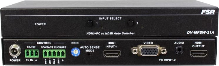 FSR DV-MFSW-21CEC - 2x1 HDMI Auto-Switcher w/VGA & CEC
