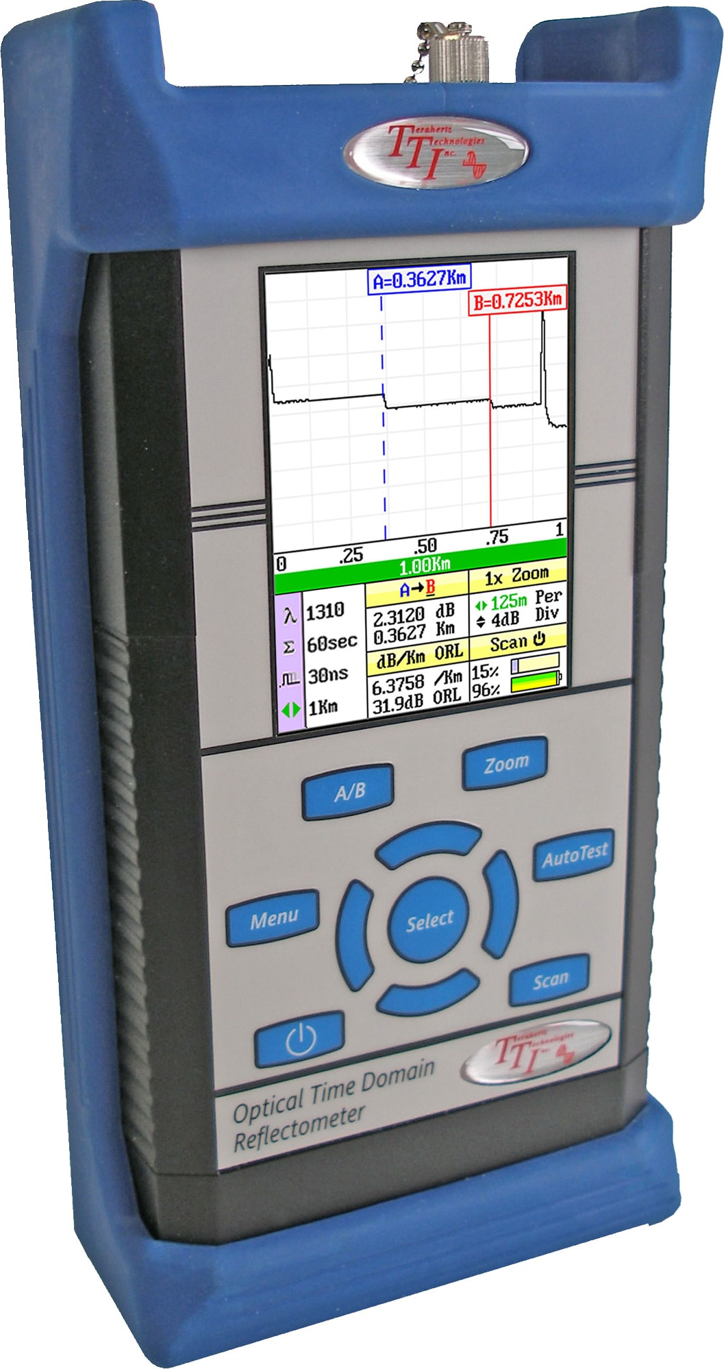 Terahertz FTE-7000A-ECON 34/33dB, 1310/1550nm, Dual Wave Singlemode Economy OTDR