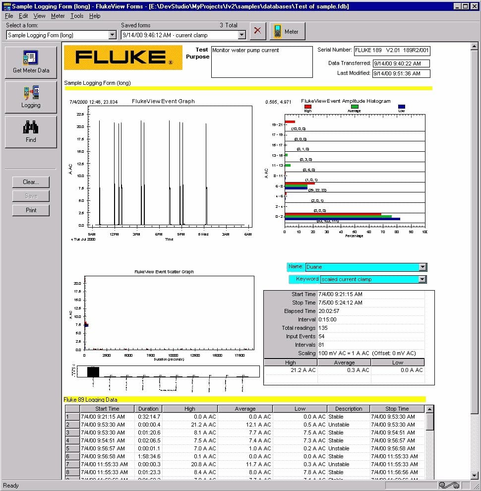 Fluke FVF-SC3 FlukeView Software
