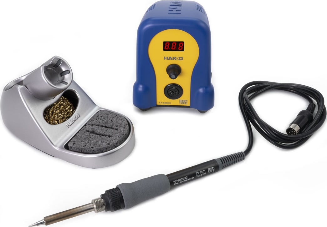 Hakko FX888DX-010BY - Digital Soldering Station with Rotary Encoder (Blue/Yellow Housing)