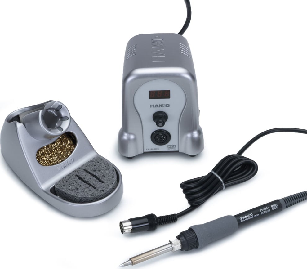 Hakko FX888DX-010SV - Digital Soldering Station with Rotary Encoder (Silver Housing)