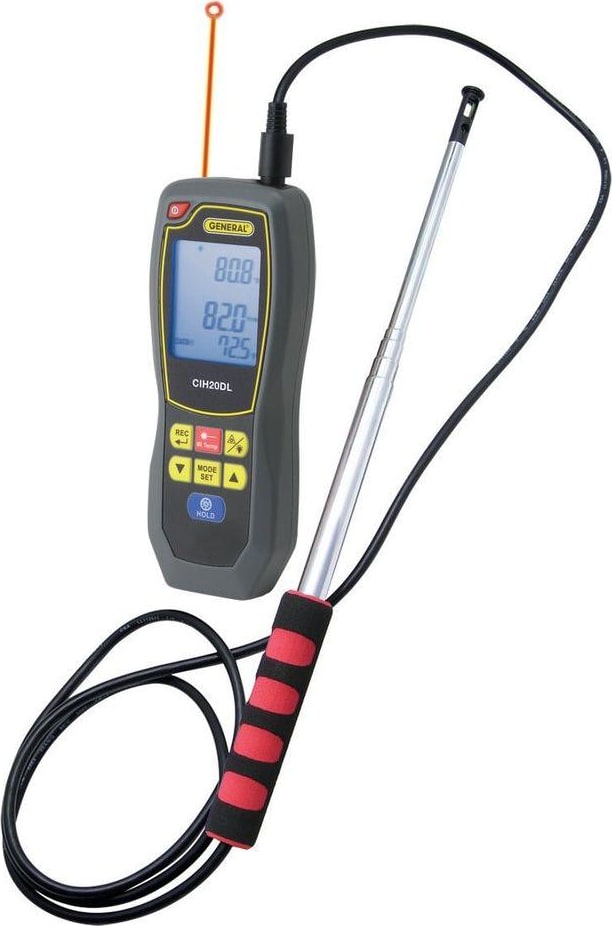 General Tools CIH30DL - Data Logging Airflow Volume Hot Wire Anemometer with 30:1 Infrared Thermometer