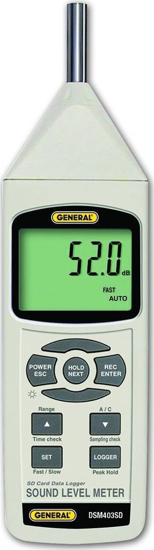 General Tools DSM403SD - Class 1 Sound Level Meter With Excel-Formatted Data Logging SD Card