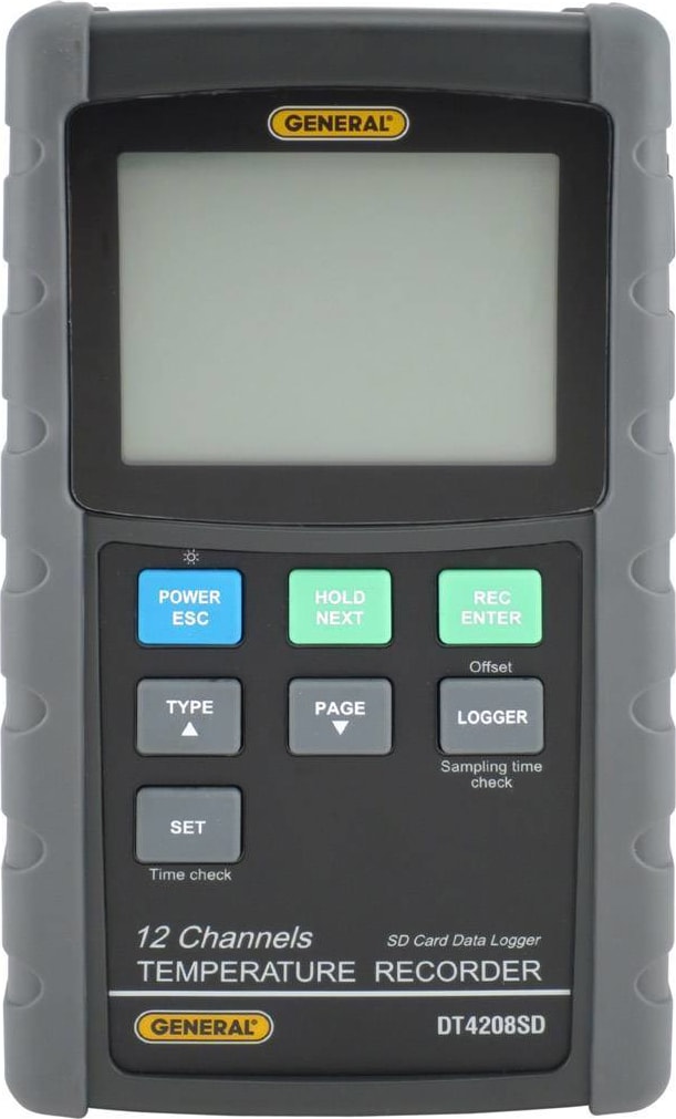 General Tools DT4208SD - 12-Channel Thermocouple Thermometer with Excel-formatted Data Logging 3092 F