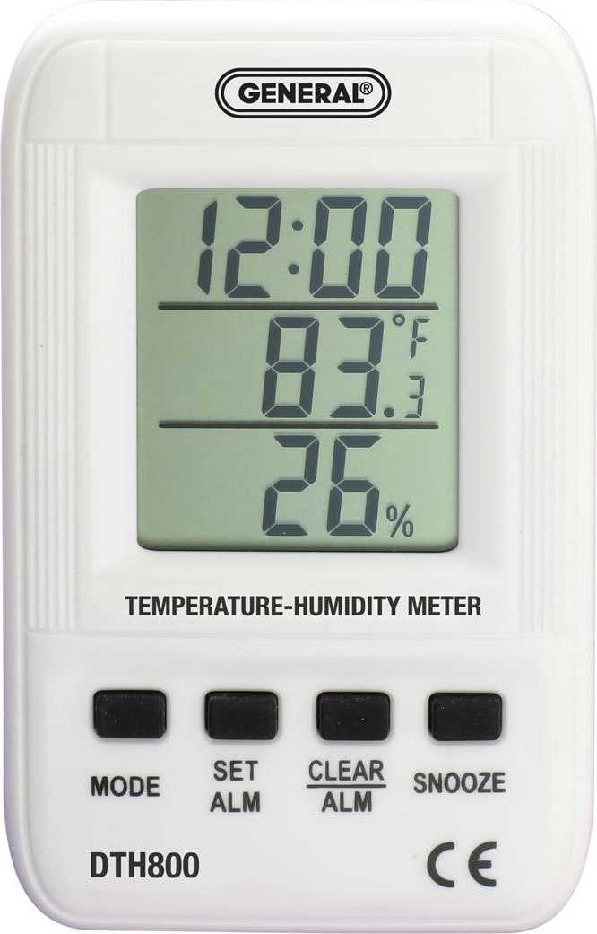 General Tools DTH800 - Digital Temperature and Humidity Meter with Clock