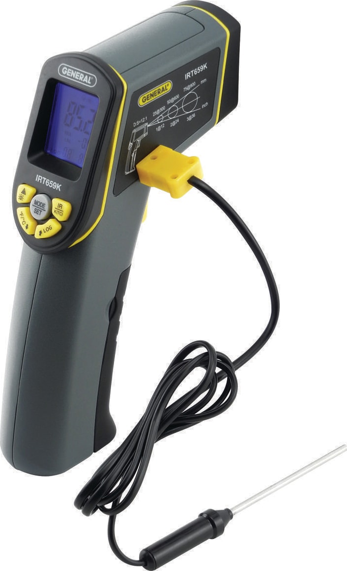 General Tools IRT659K - 12:1 Wide-Range IR Thermometer With 'K' Port and Adjustable Emissivity