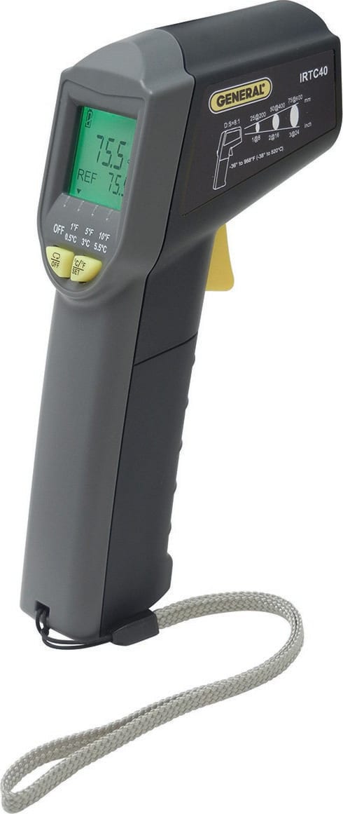 General Tools IRTC40 - 8:1 Scanning Infrared Thermometer with Tricolor LCD