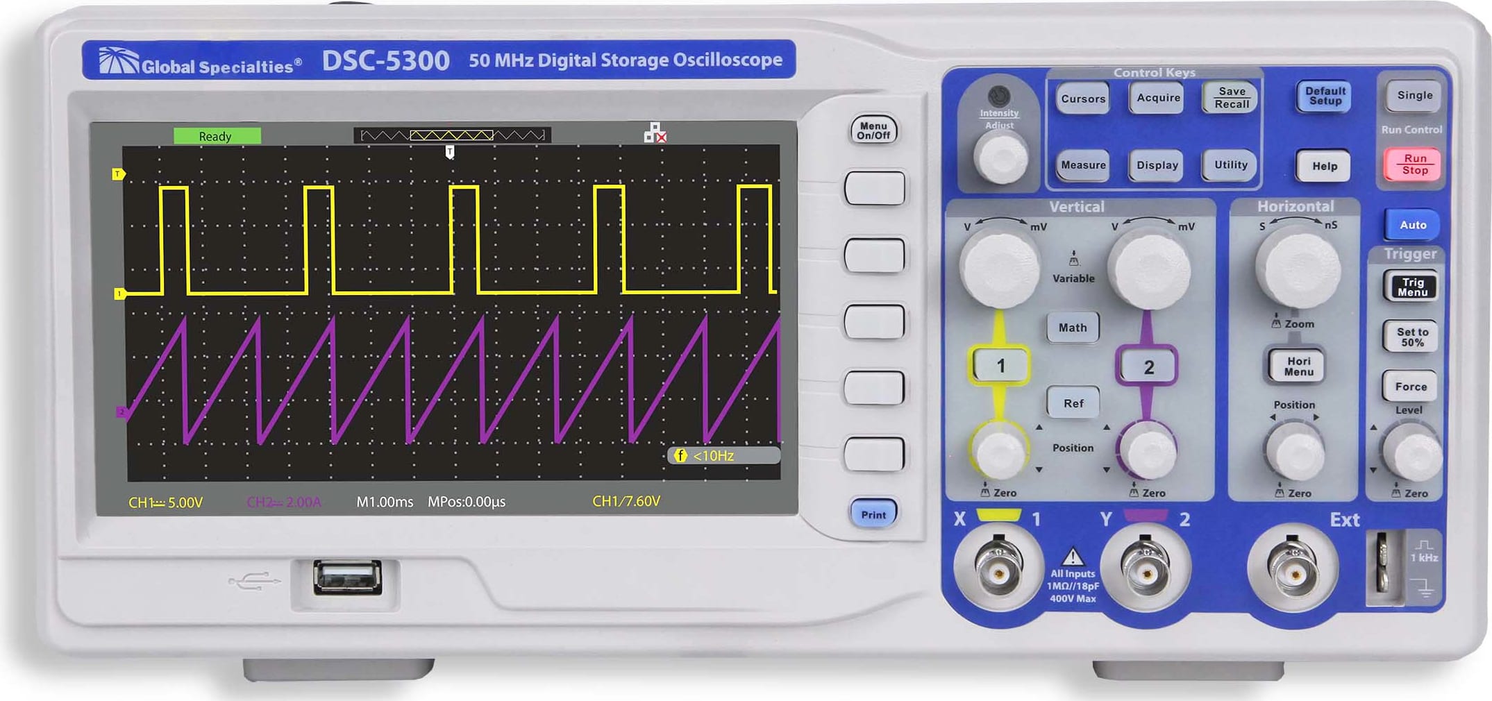 Global Specialties DSC-5300 - 50 MHz Digital Storage Oscilloscope