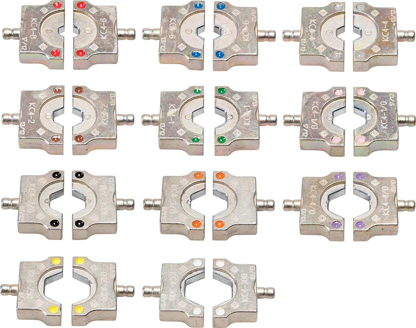 Greenlee KC4CU - Four Ton Die Kit for 8 AWG to 300 KCMIL (MCM) Copper Connectors