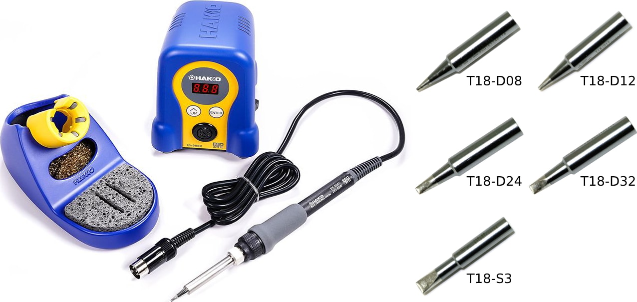 Hakko FX888D-23BY - Digital Soldering Station with Five Extra Tips (T18-D08/D12/D24/D32/S3)