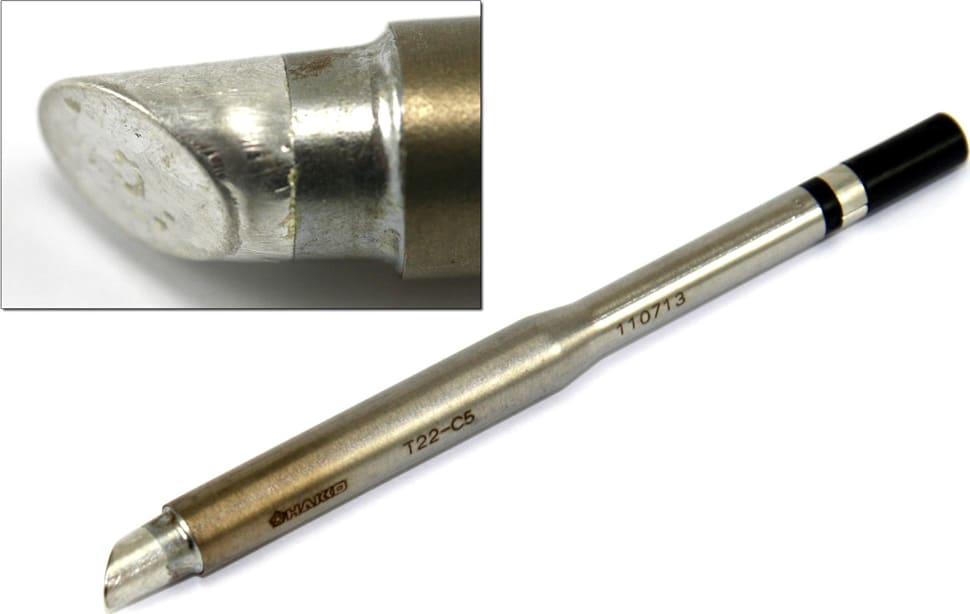 Hakko T22-C5 - T22 Series Soldering Tip, Bevel, 5mm/45° x 10mm