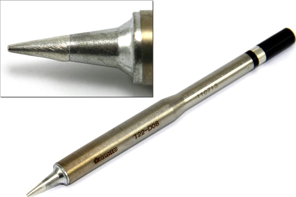 Hakko T22-D08 - T22 Series Soldering Tip, Chisel, 0.8 x 12mm