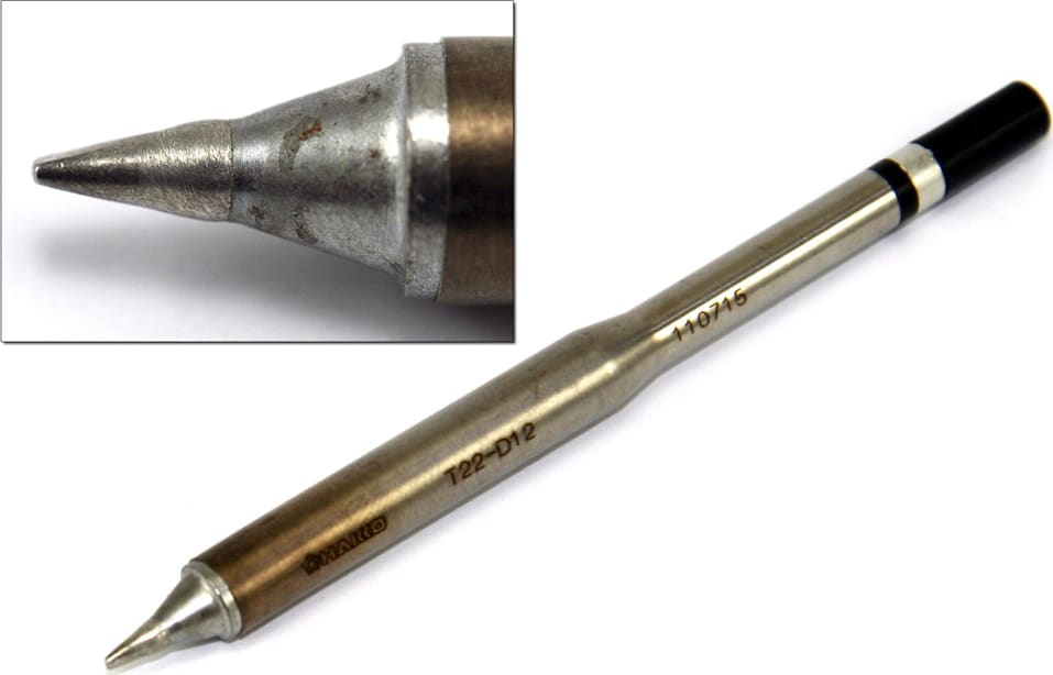 Hakko T22-D12 - T22 Series Soldering Tip, Chisel, 1.2 x 10mm