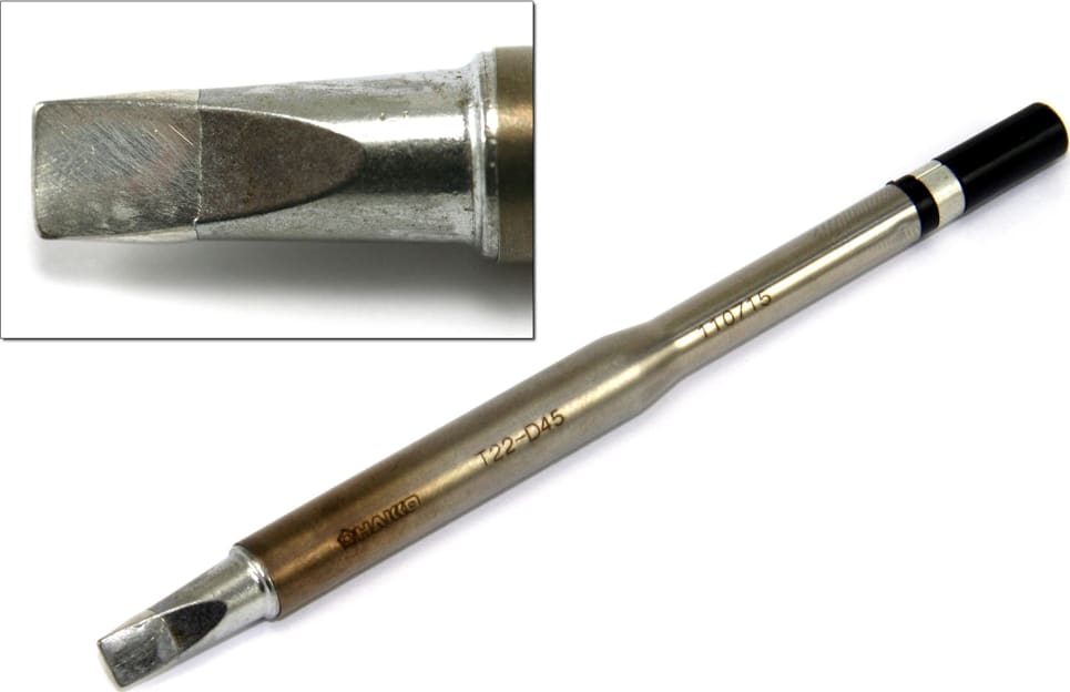 Hakko T22-D45 - T22 Series Soldering Tip, Chisel, 4.5 x 15mm