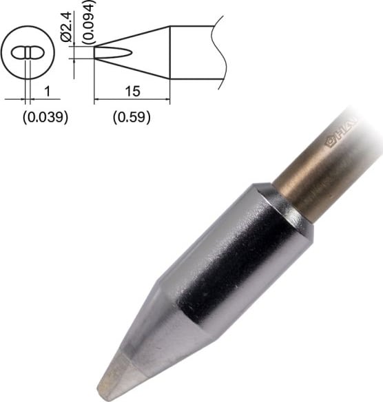 Hakko T37-D24 - Tip, Chisel, 2.4 x 15 mm