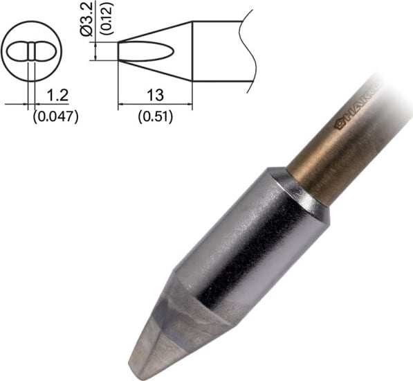 Hakko T37-D32 - Tip, Chisel, 3.2 x 13 mm