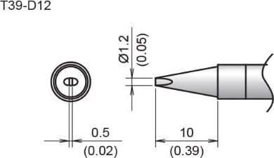 Hakko T39-D12 - Chisel Tip, 1.2 x 10mm
