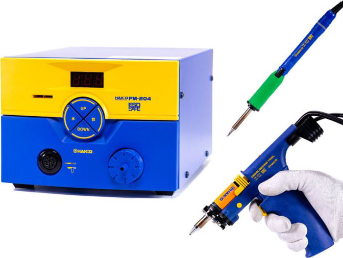 Hakko FM204-CP - Soldering/Desoldering Station (Shop Air Not Required) with FM-2024 Desoldering Tool and FM-2027 Iron