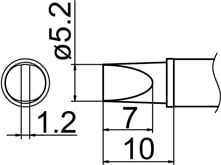 Hakko T12-WD52 Shape-5.2D Heavy Duty Tip