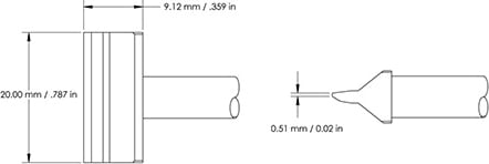 Metcal HCV-8BL0020S - HCV, Cartridge, Blade, 20.0mm