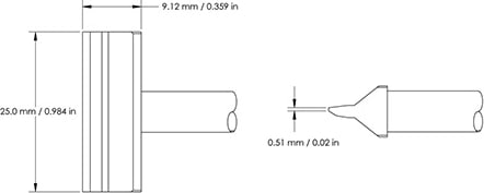Metcal HCV-8BL0025S - HCV, Cartridge, Blade, 25.0mm