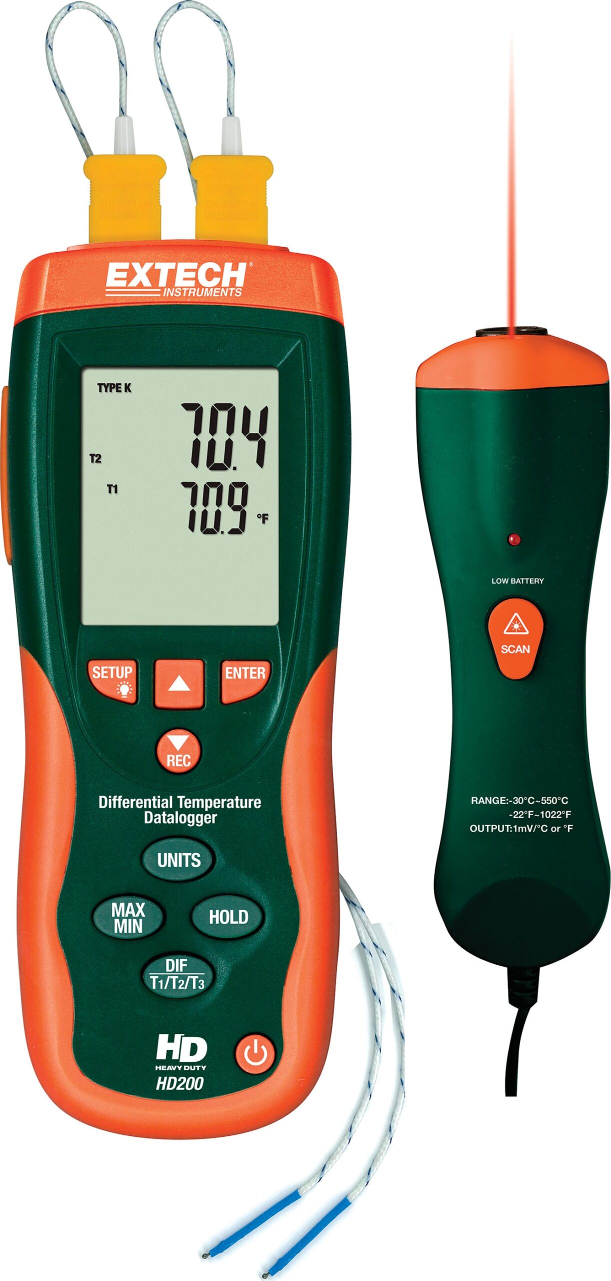 Extech HD200 Differential Thermometer Datalogger + IR Thermometer