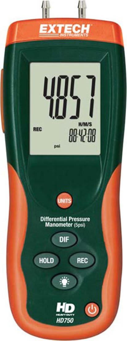 Extech HD750-NIST Differential Pressure Manometer (5psi) with NIST