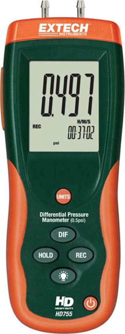 Extech HD755 Differential Pressure Manometer (0.5psi) with NIST