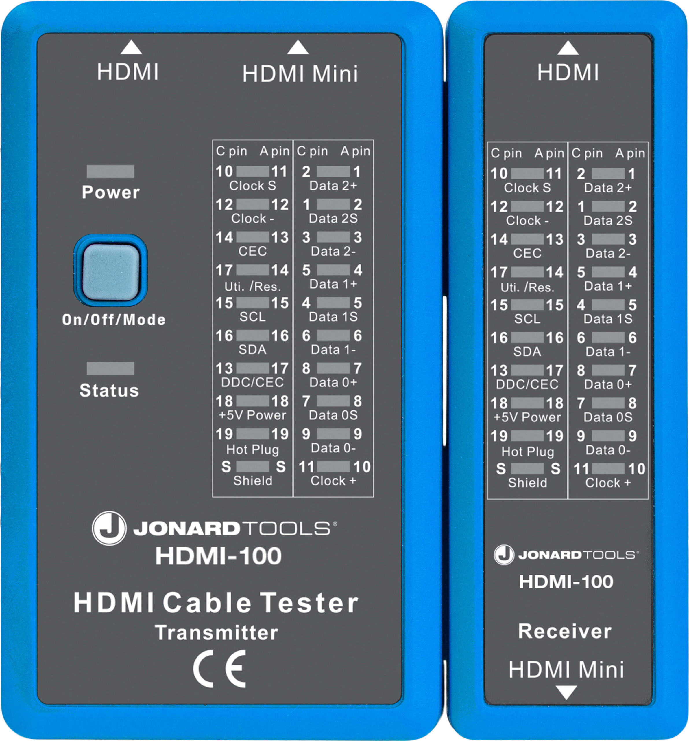 Jonard HDMI-100 - HDMI Cable Tester, 3.75' x 1.06' x 4.00', Standard, And HDMI Mini, For HDMI Cables
