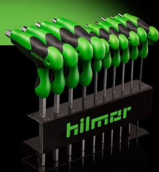 Hilmor HKTH - T-Handle Hex Key Set, 3/32 inch to 3/8 inch