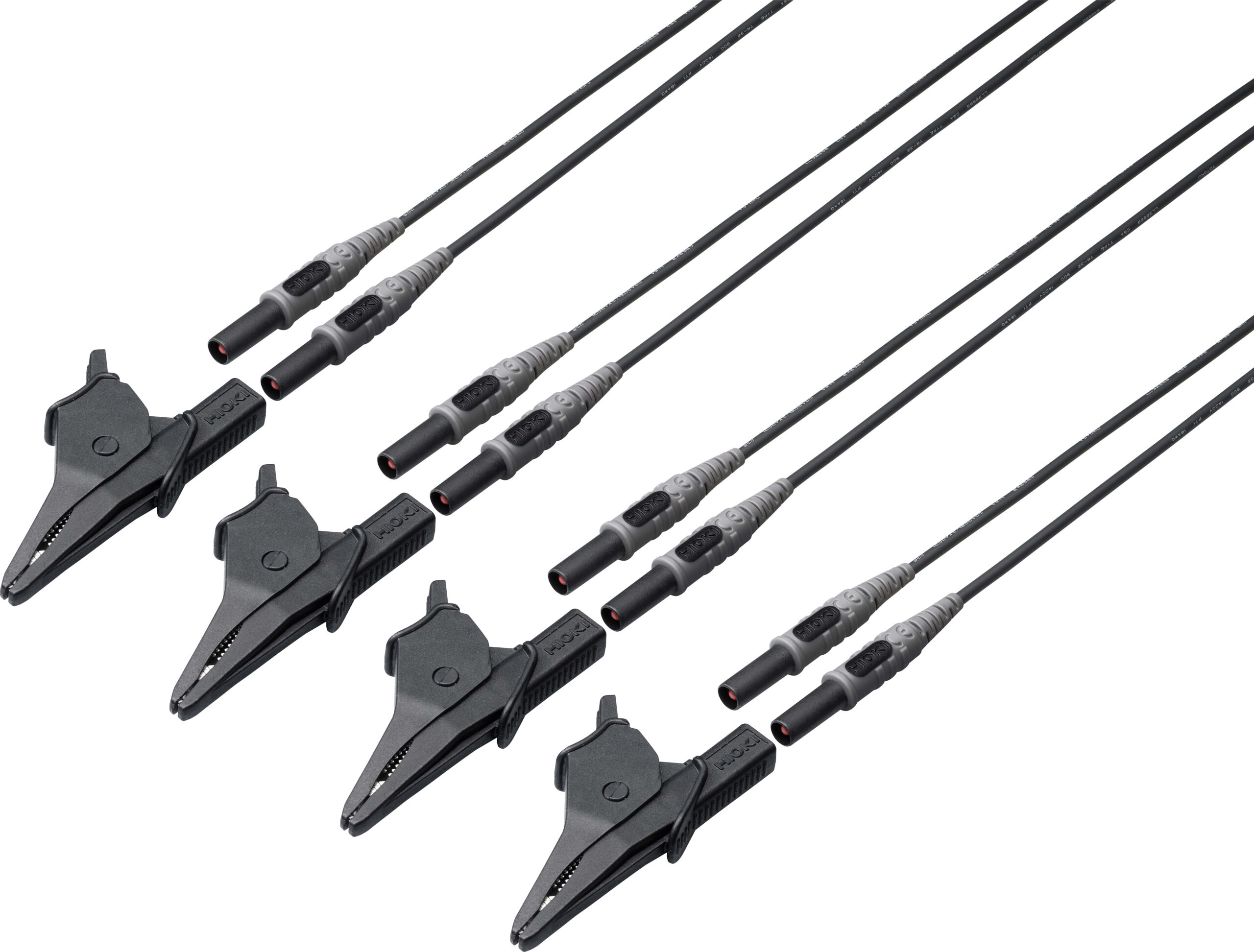 Hioki L9438-55 - Black Voltage Cords with Alligator Clips