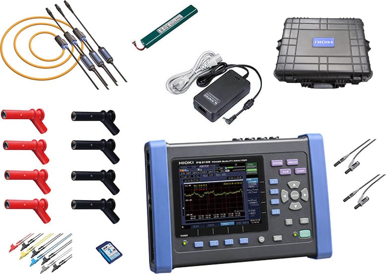Hioki PQ3198/6000-10in KIT - Class A Power Quality Analyzer Kit (4 x CT7046, 3 x L1021-02, Z4003, 4 x 9804-01, 4 x 9804-02, PQ3100/98 H-CASE)