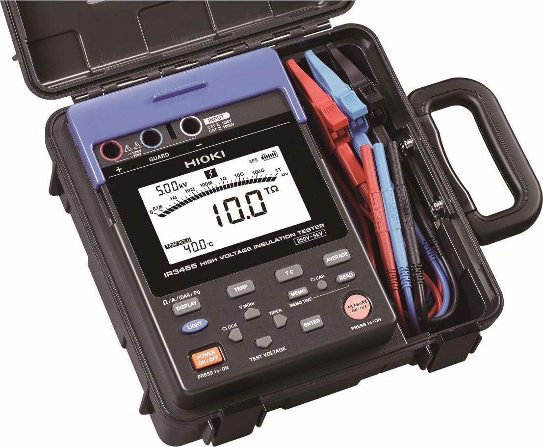 Hioki IR3455-01 KIT - High Voltage Insulation Tester with Power Adapter