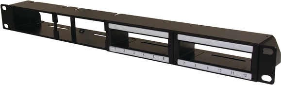 HellermannTyton RNGPP1UHD-HHSS - Modular Panel, for High Density Copper (2) & Fiber Cassette (2), Steel, Black