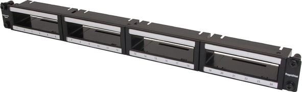 HellermannTyton RNGPP1URS - RapidNet Modular Panel, with Rack-Snap 1U, Black, RNG Series
