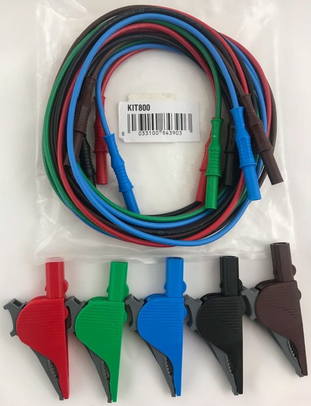 HT Instruments KIT800 Set of 5 Cables + 5 Alligator Clips