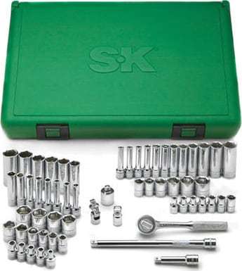 Ideal 91860-I Deep Chrome Socket Set Fractional and Metric Standard 60 Pieces