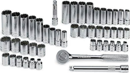Ideal 94547-12-I Socket Set 3/8 inch drive Fractional and Metric 12-Point, 47 Pieces