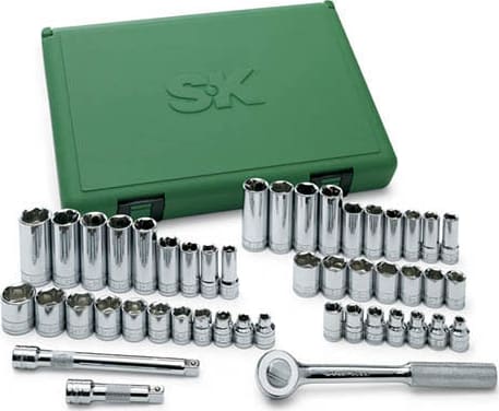 Ideal 94547-I Fractional and Metric Chrome Socket Set 6-Point 3/8 inch drive